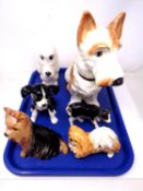 A tray of Sylvac dog ornaments.