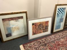 Three abstract colour prints,