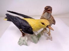 Two Goebel china bird ornaments (tallest 16cm).