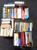 Three boxes containing books relating to software engineering, computing etc.