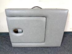 A folding massage table.