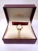 A lady's gold plated Rotary wristwatch in box.