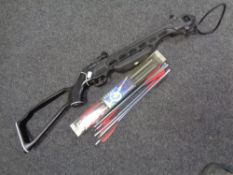 A part crossbow with bolts.