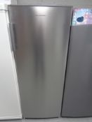 A Russell Hobbs upright fridge (silver).