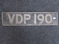 Vintage licence plate VDP 190.