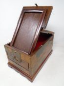 A Japanese style jewellery box with fitted drawer.