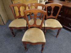 A set of four Victorian mahogany dining chairs