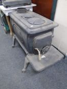 A Clarke cast iron log burner.