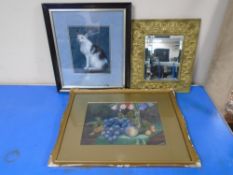 B Holmes : Fruit and Still Life in Vase, watercolour, in gilt frame and mount,