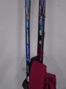Two two-piece fishing rods,