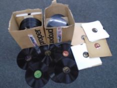 Two boxes containing antique and later vinyl 7820s on Colombia, HMV, Zonophono labels etc.