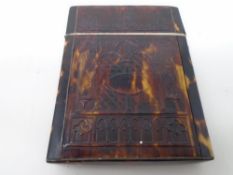 A 19th century tortoiseshell card case.