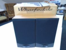 A pair of Wharfedale Valdus 100SE speakers with instructions, in original box.