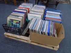 A pallet containing a large quantity of vinyl records including easy listening compilations,