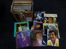 A box containing vinyl LPs including easy listening etc, Sammy Davis Jnr, Shirley Bassey,