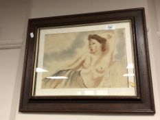 Manner of Léonard Tsuguharu Foujita (1886-1968) : Study of a Red-Headed Reclining Nude,