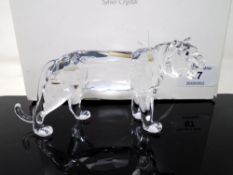 A Swarovski Silver Crystal ornament, tiger.