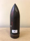 An inert 75mm artillery shell,