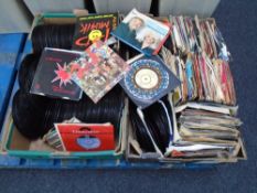 Two boxes containing a large quantity of vinyl 7