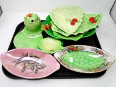 A tray containing Royal Winton Carlton ware,