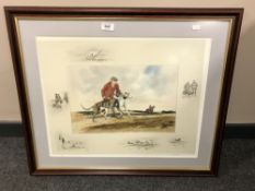 After Robin Watt : Hare coursing, limited edition colour print, signed and dated 2008,
