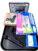 A tray containing four assorted Airsport guns including Crosman airgun, Hop P329 gun etc.
