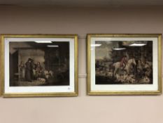 Two 19th century colour prints, depicting hunting scenes,