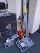 A Performance router together with a Black and Decker sander, spirit level,