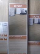 Five packs of Leone warm oak effect laminate flooring.