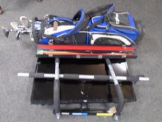 A Wilson golf bag containing irons and a Dunlop driver together with an LCD TV (AF),