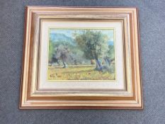 Three colour prints depicting Newcastle upon Tyne and Durham together with an oil on canvas and an