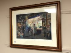 A colour print after Graham Twyford : O'Donoghue's Dublin, signed in pencil, (48cm by 35cm).