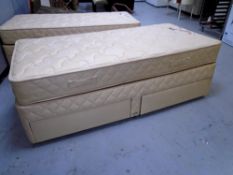 A Slumberland bronze seal 3' storage divan and interior.