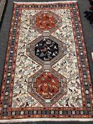 A Caucasian Afshar rug of zoomorphic design,