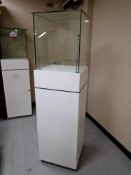 A jeweller's glass display cabinet on stand with keys.