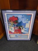 A print after Rosina Wachtmeister : Papageno, Homage a Mozart, in mount and frame.