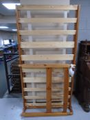 A 3' pine bed frame.