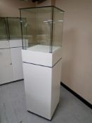 A jeweller's glass display cabinet on stand with keys.