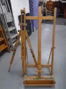Two floor standing artist's easels.