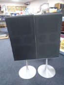 A pair of Bang & Olufsen Beovox M70 floor standing speakers.