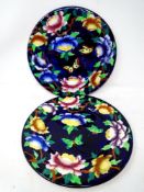 Two Maling butterfly wall plates