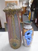 A 19th century Alexandra porcelain Art Nouveau vase (height 39.