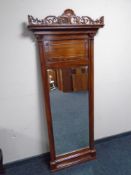 A 19th century mahogany hall mirror