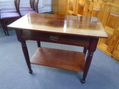 A mahogany two tier side table.