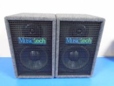 A pair of MusicTec speakers.
