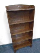 A set of oak open bookshelves
