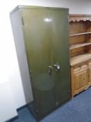 A 20th century American Library Bureau double door metal cabinet