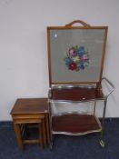 A two-tier tea trolley,