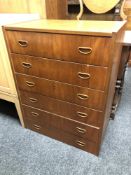 A mid century Danish teak six drawer chest