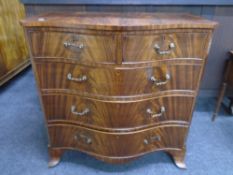 A George III style mahogany five-drawer serpentine-fronted chest 91 cm x 91 cm x 54 cm